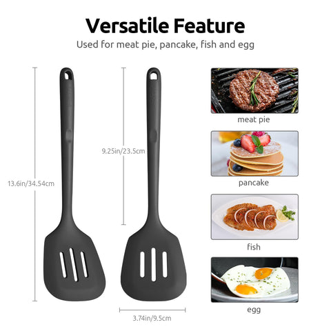 U-Taste silicone spatula with wide head for easy lifting and serving.