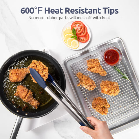 U-Taste silicone tips 600°F heat resistance close-up for nonstick cookware.