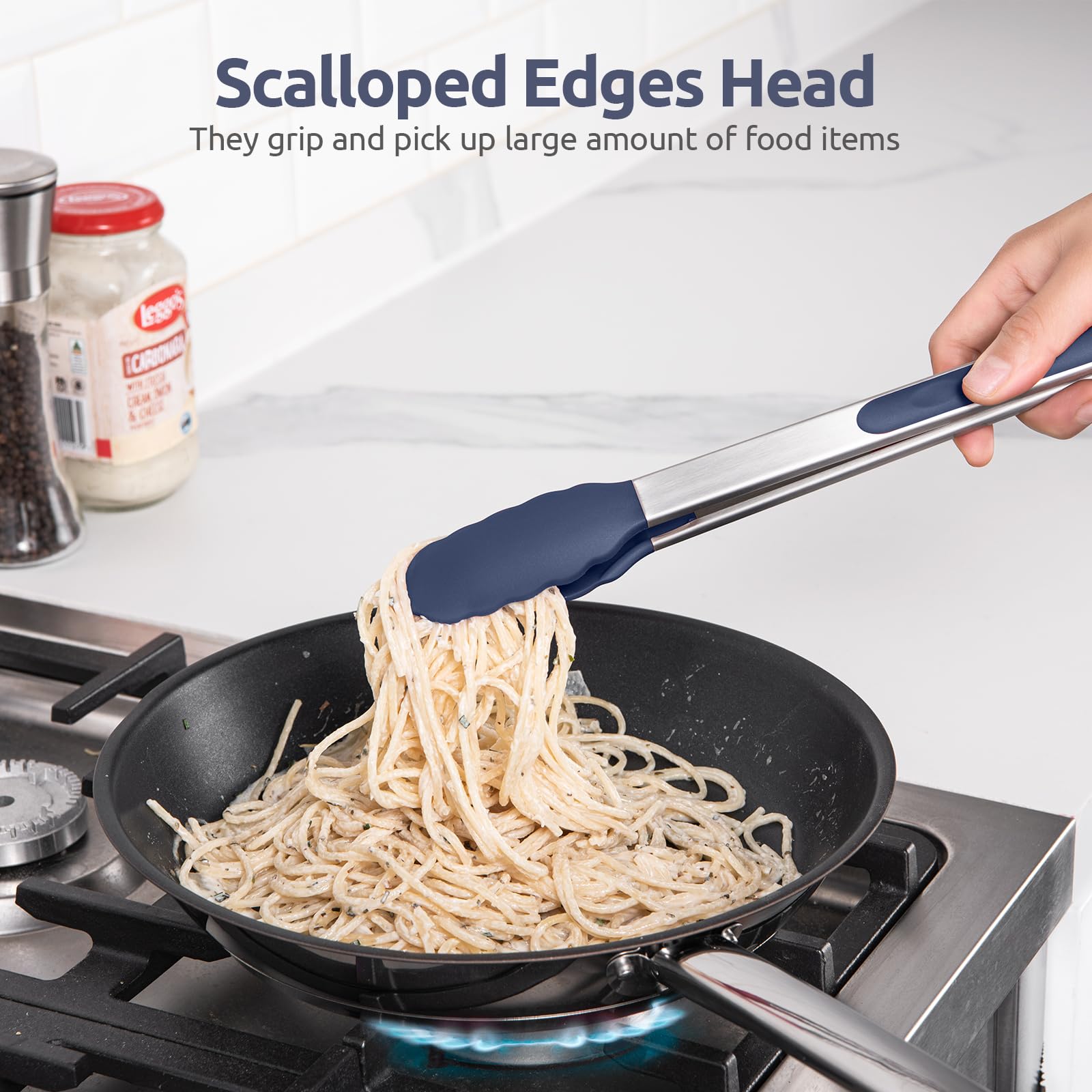 U-Taste silicone tips resist melting, protecting nonstick pans during cooking.