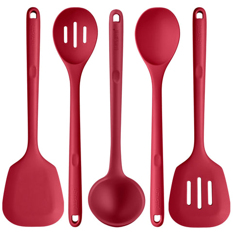 U-Taste silicone utensil set shown in 13.6-inch length for safe heat handling
