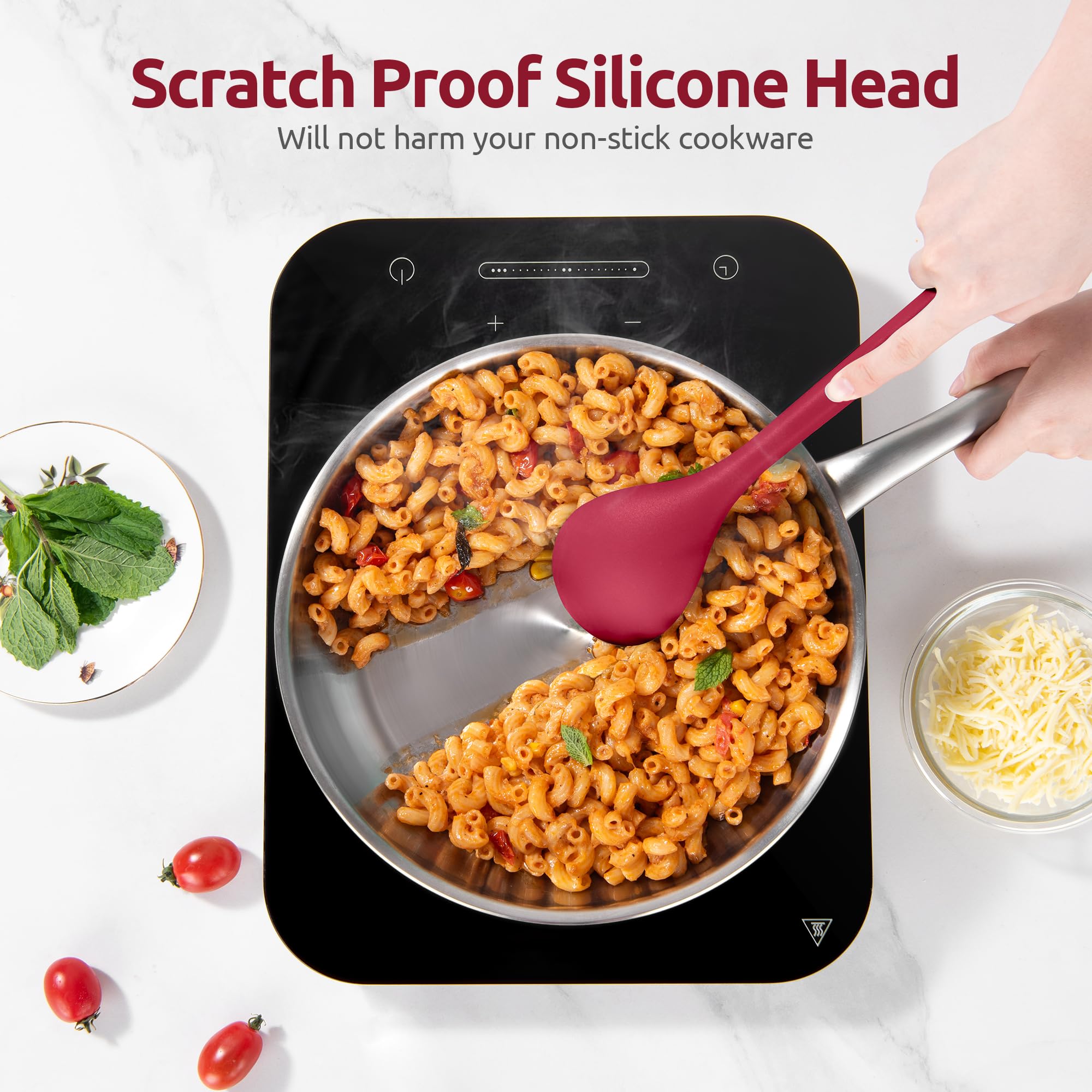 U-Taste spoon with flexible edge for easy scraping