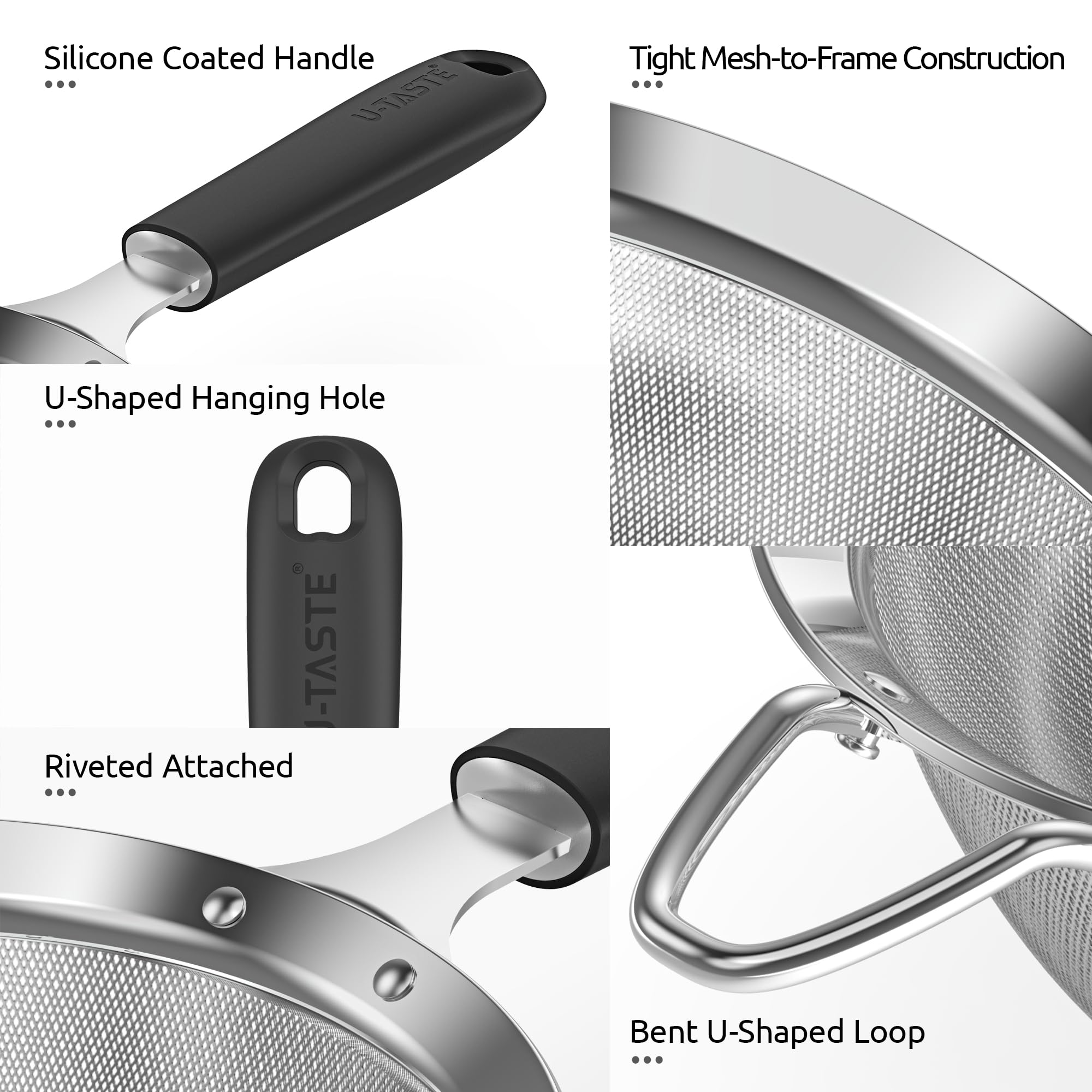 U-Taste small strainer for cocoa powder reduces clumps in drinks