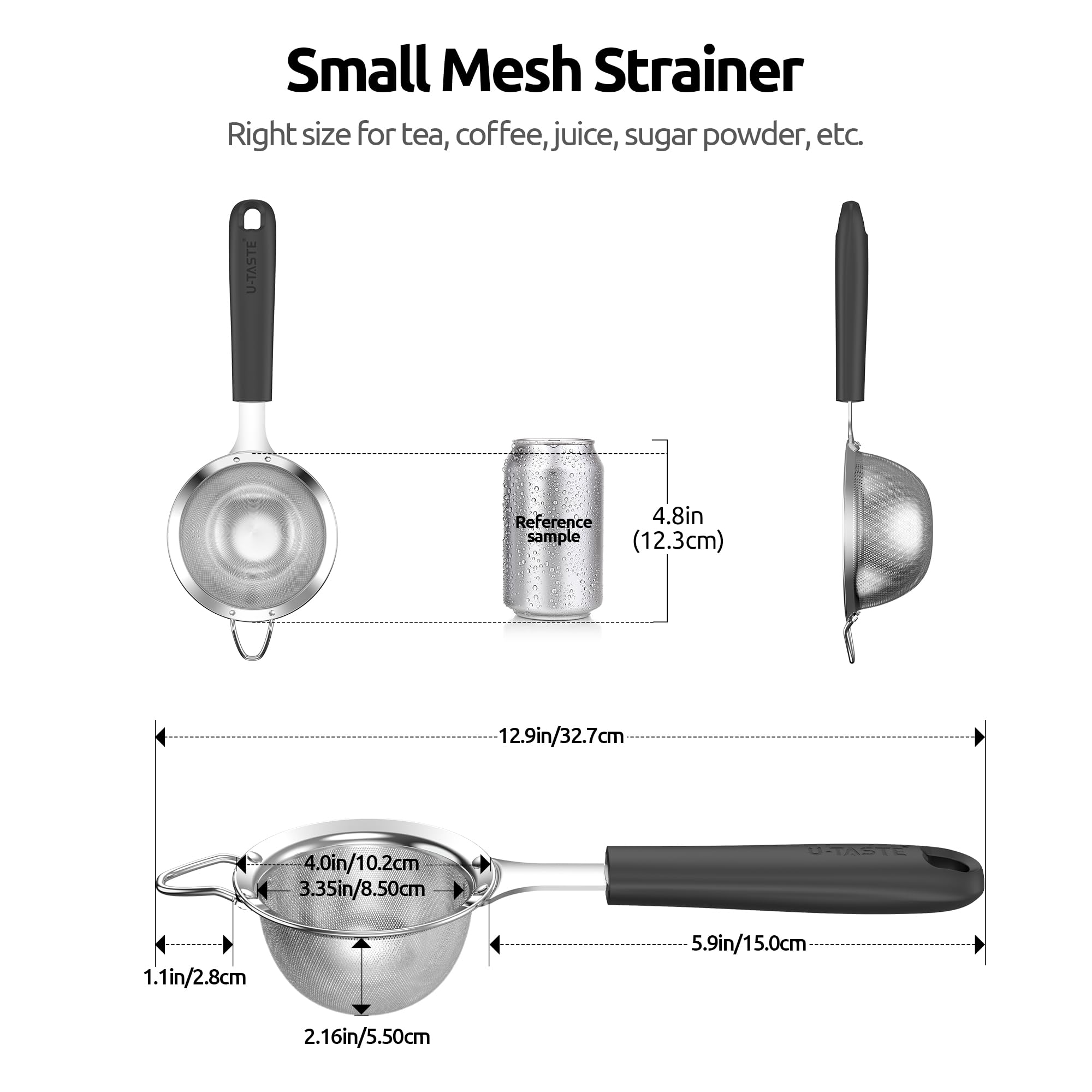 U-Taste small strainer for juice provides quick, clean pouring with minimal pulp