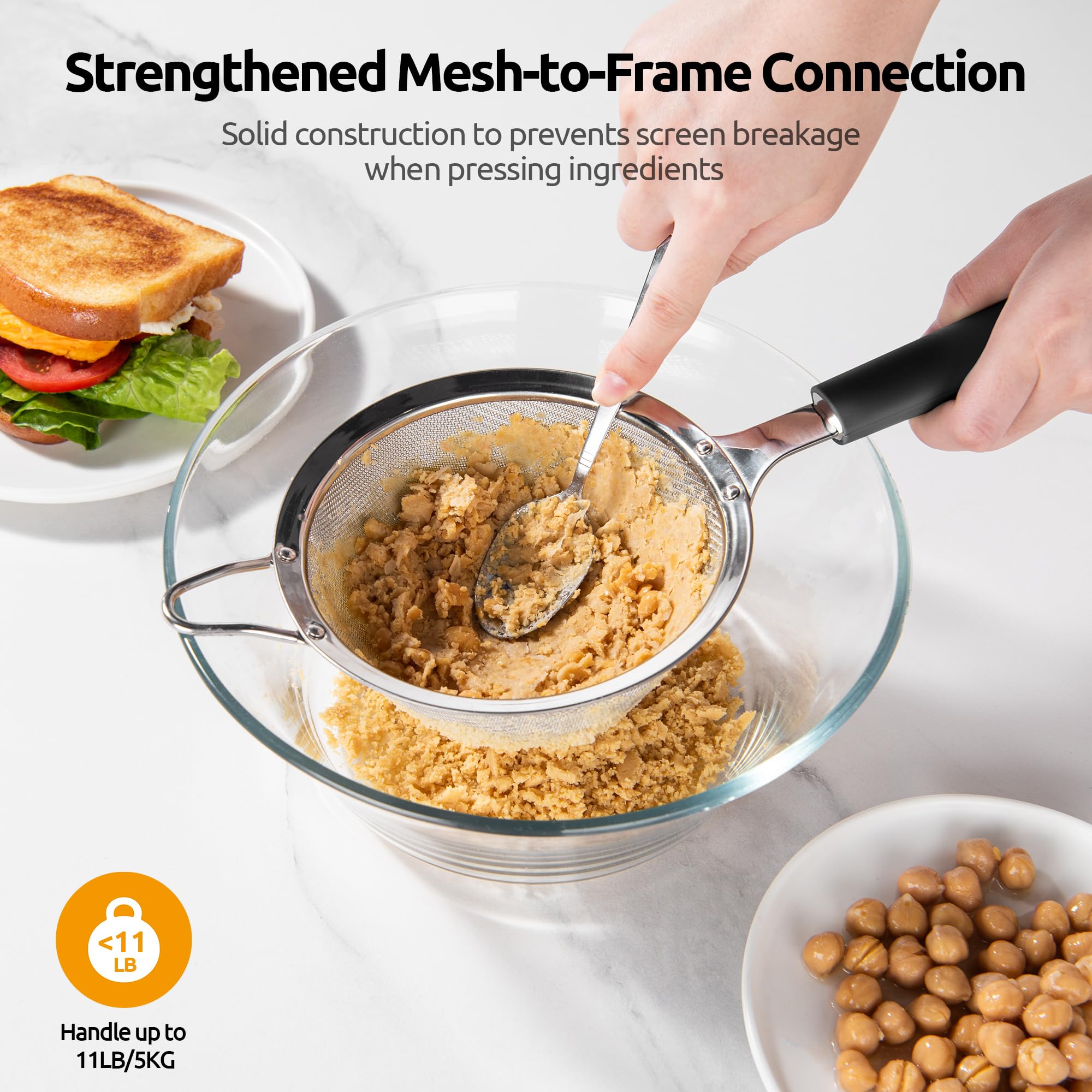 U-Taste small strainer ideal for tea, coffee, spices, and cocoa powder prep.