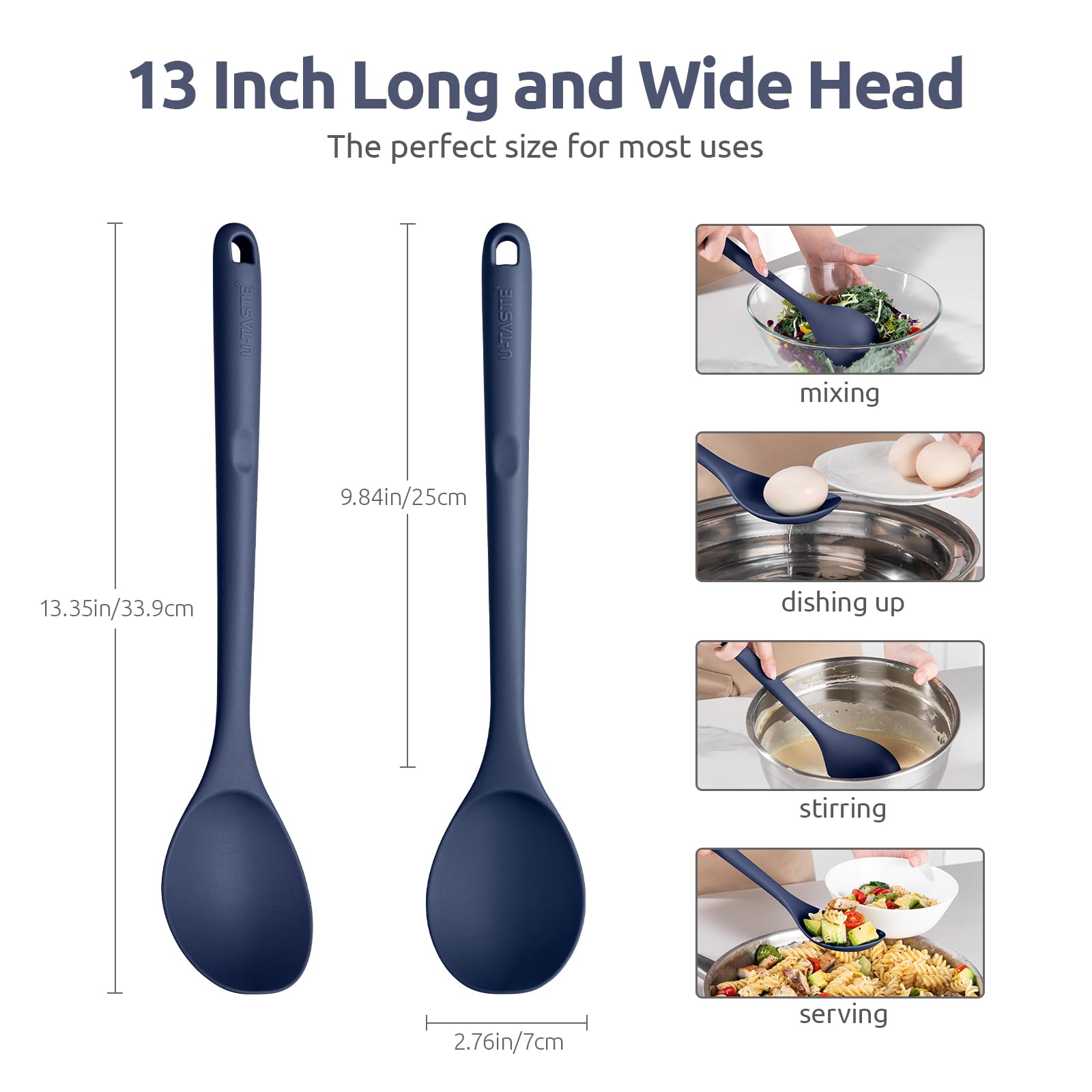 U-Taste solid integrated design spoon for sturdy stirring and risk-free cleaning.