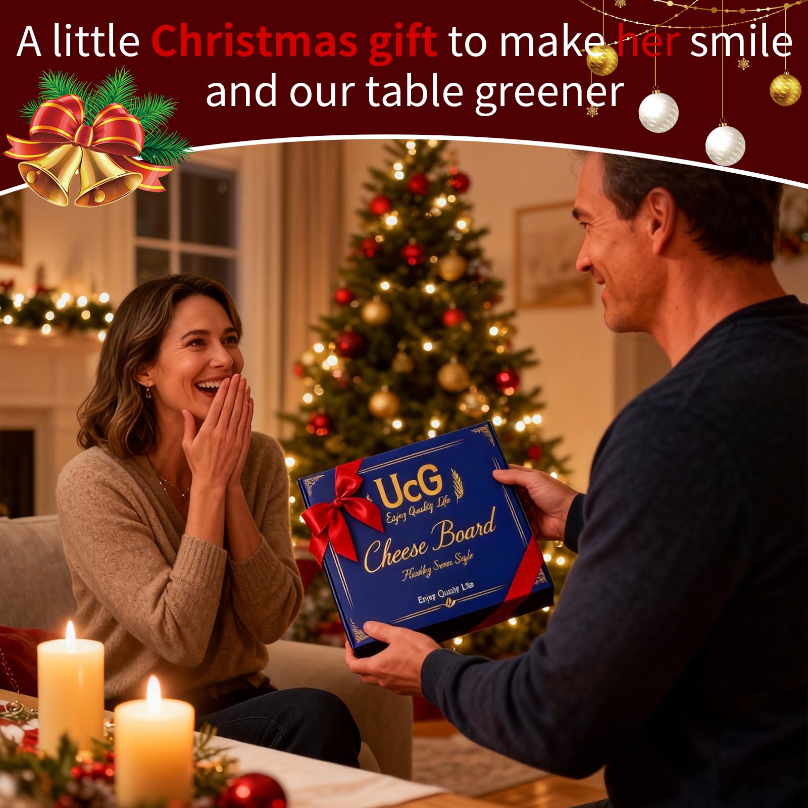 UTCG charcuterie board gift for women, compact storage for gifting.