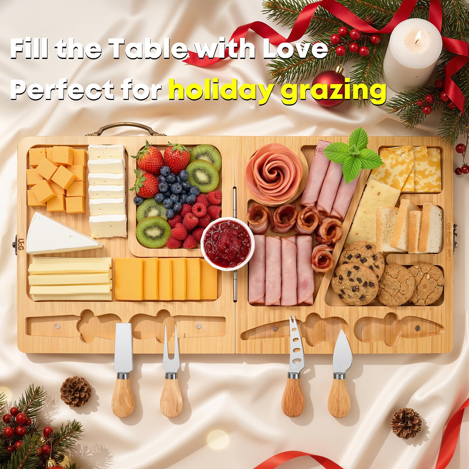 UTCG eco-friendly bamboo surface ideal for everyday use and parties.
