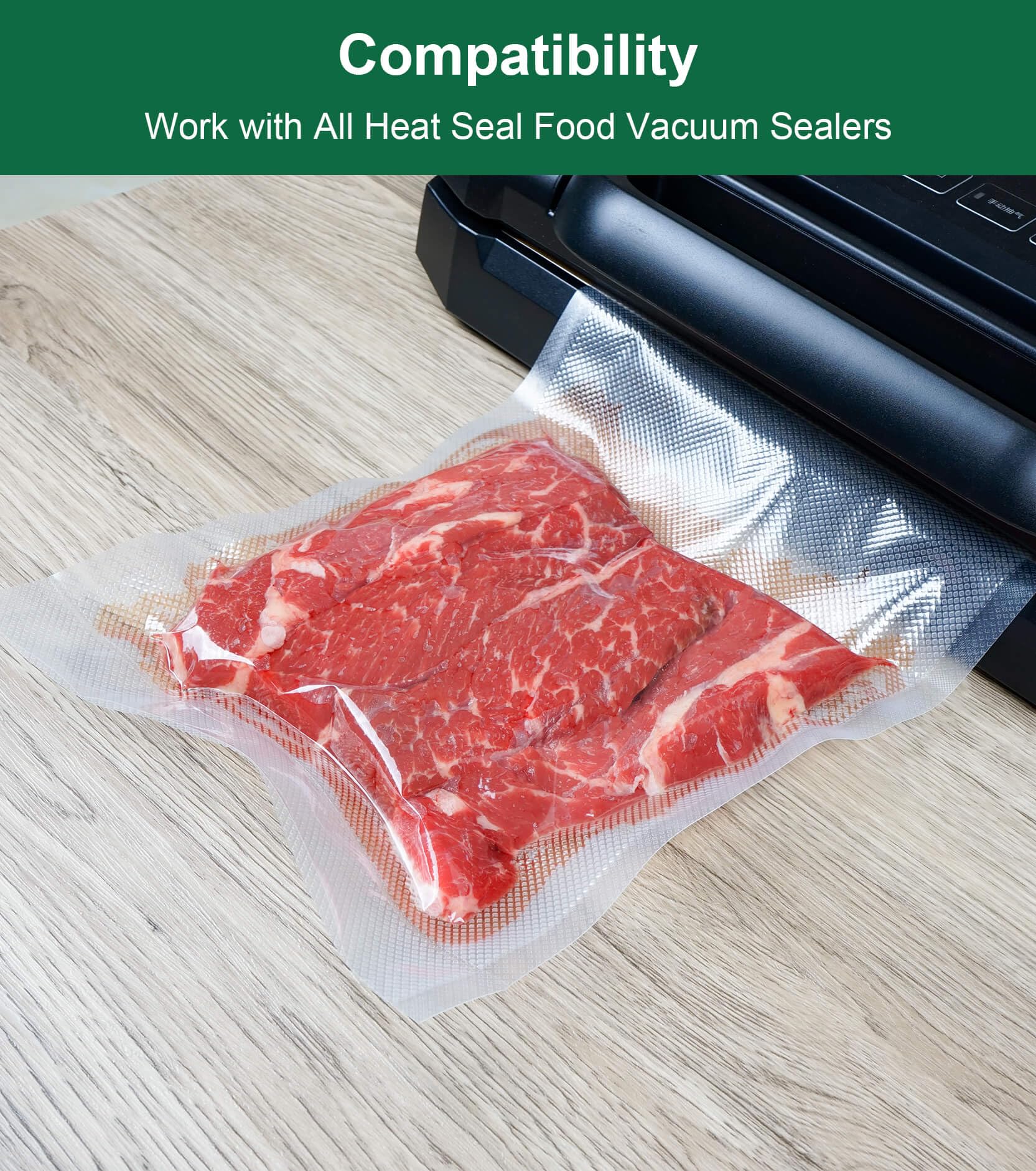 UTILIMATES waffle-pattern seal bags, efficient air removal for extended freshness.