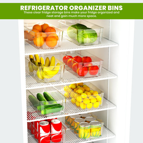 Utopia Home fridge organizer bin 8-pack in kitchen use keeps groceries organized and accessible