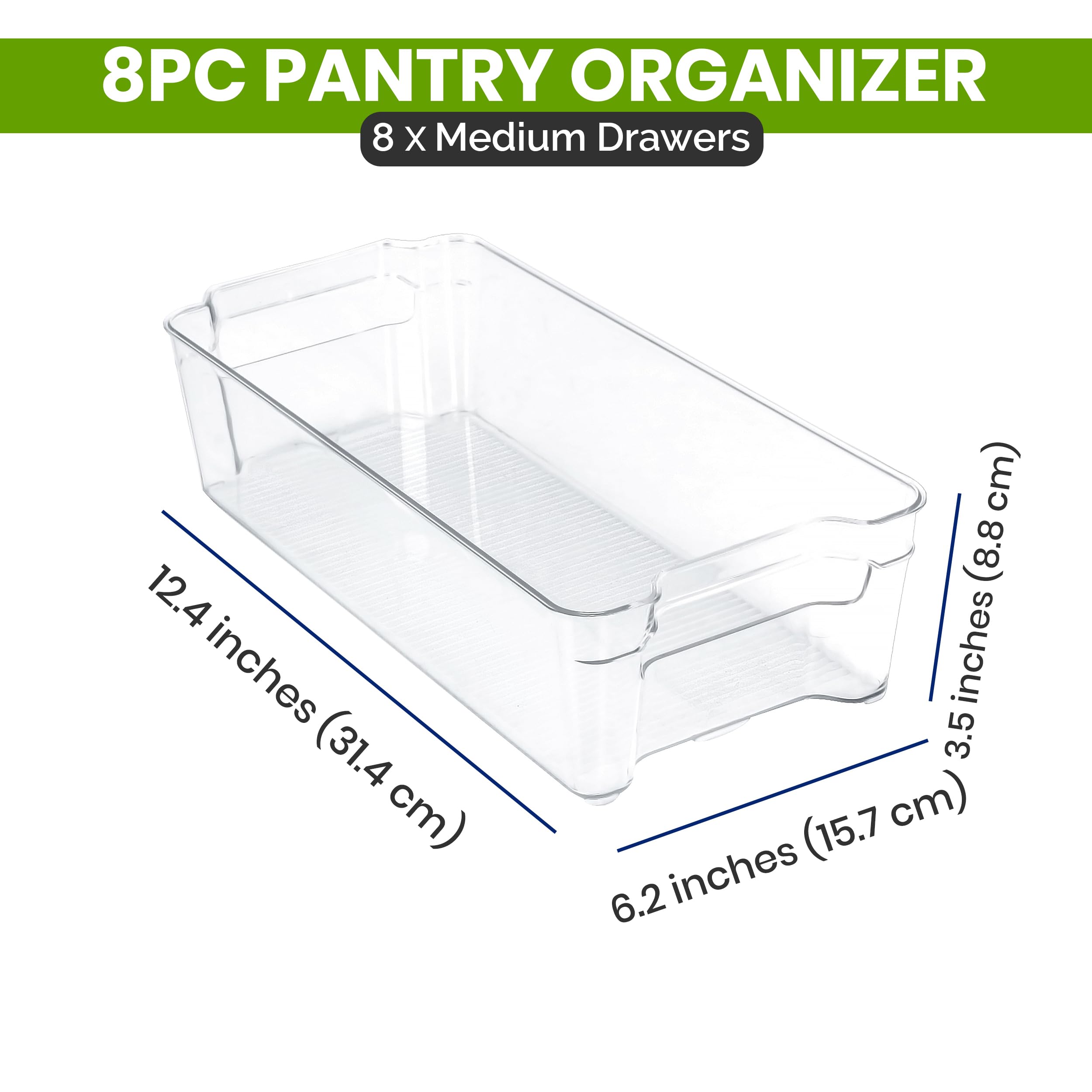 Utopia Home fridge organizer bin 8-pack stackable design saves space on shelves