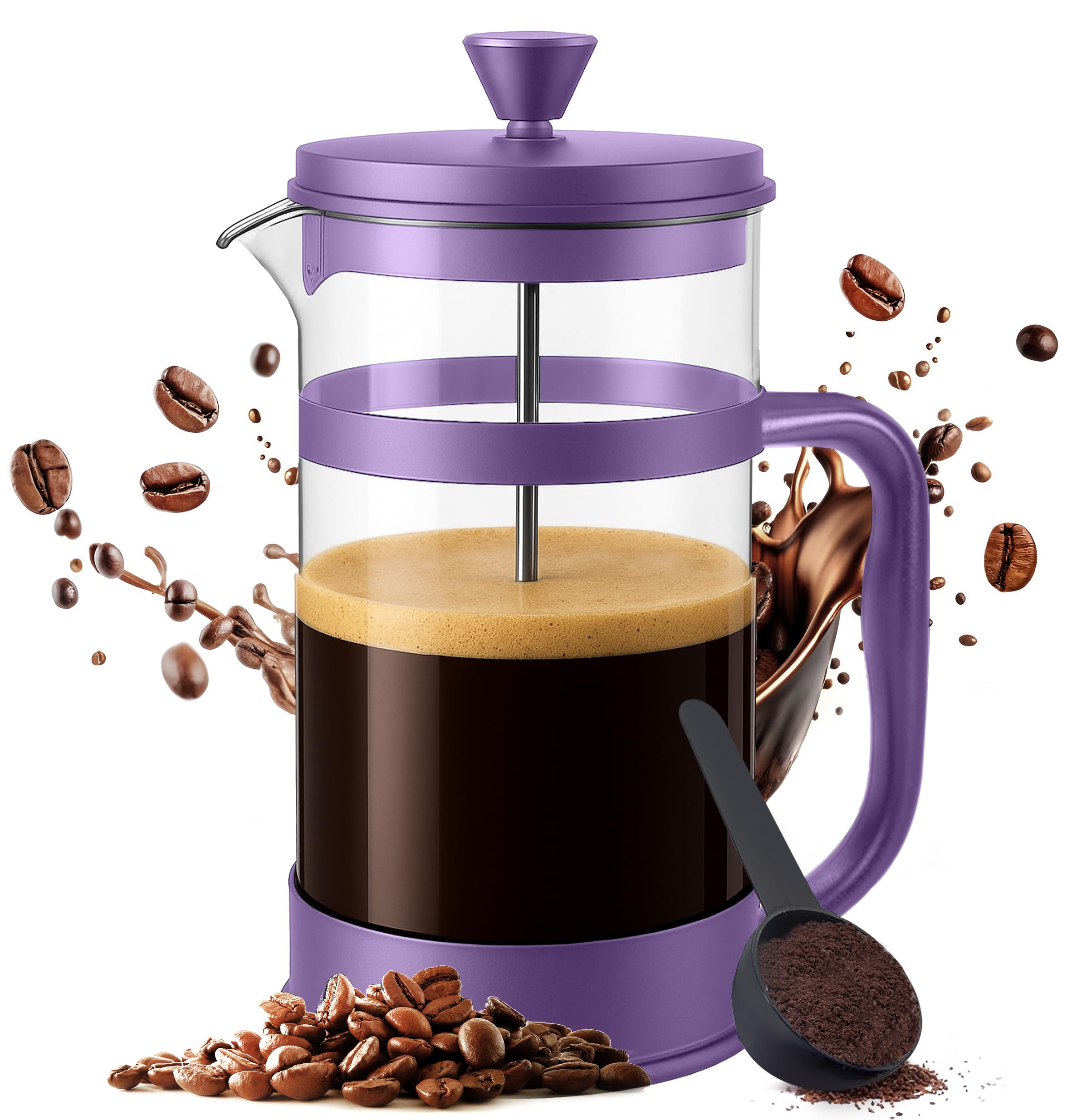 Utopia Kitchen 34-ounce French press with insulated frame for stable pouring.