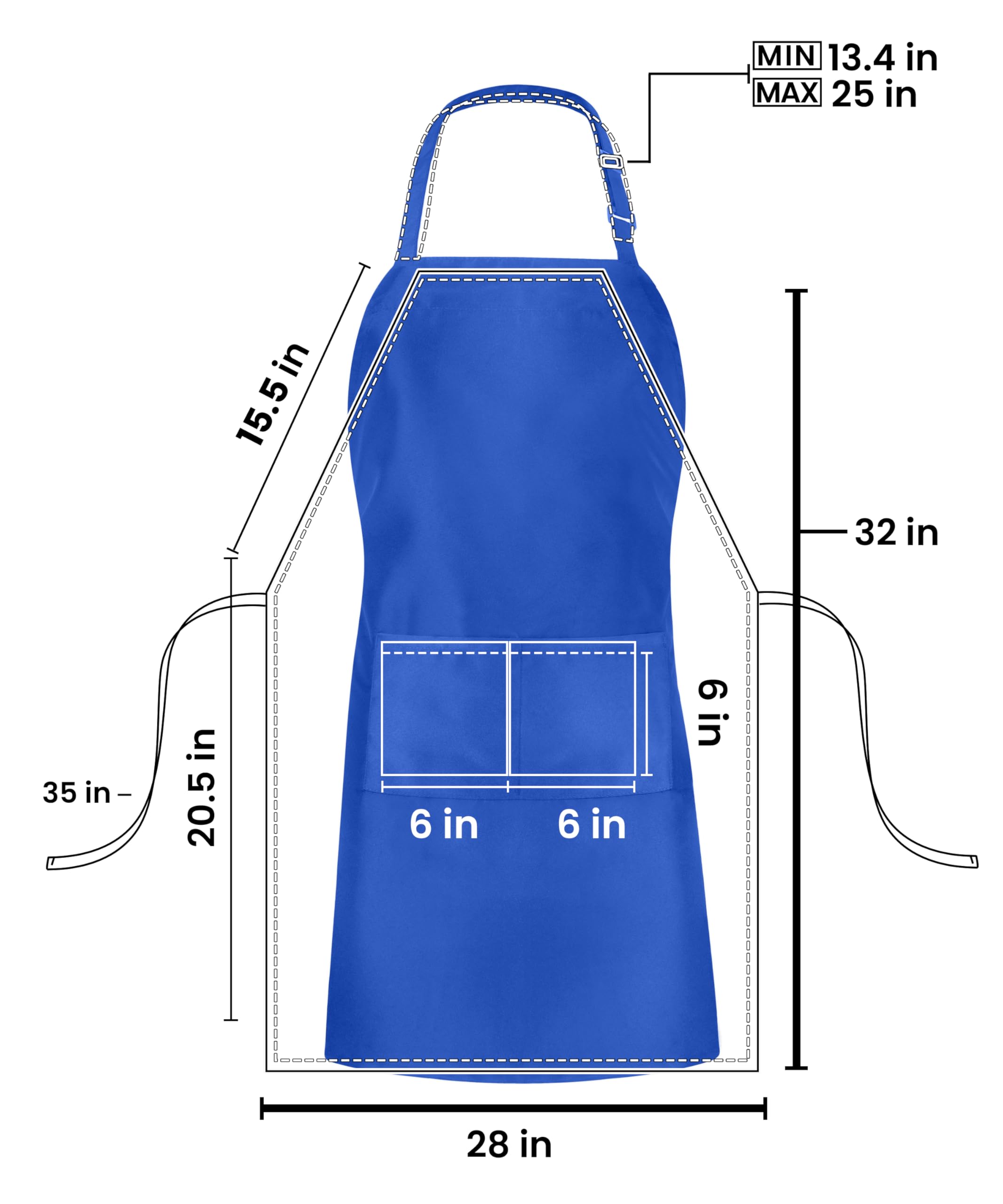 Utopia Kitchen adjustable neck strap apron for a comfortable, customizable fit.