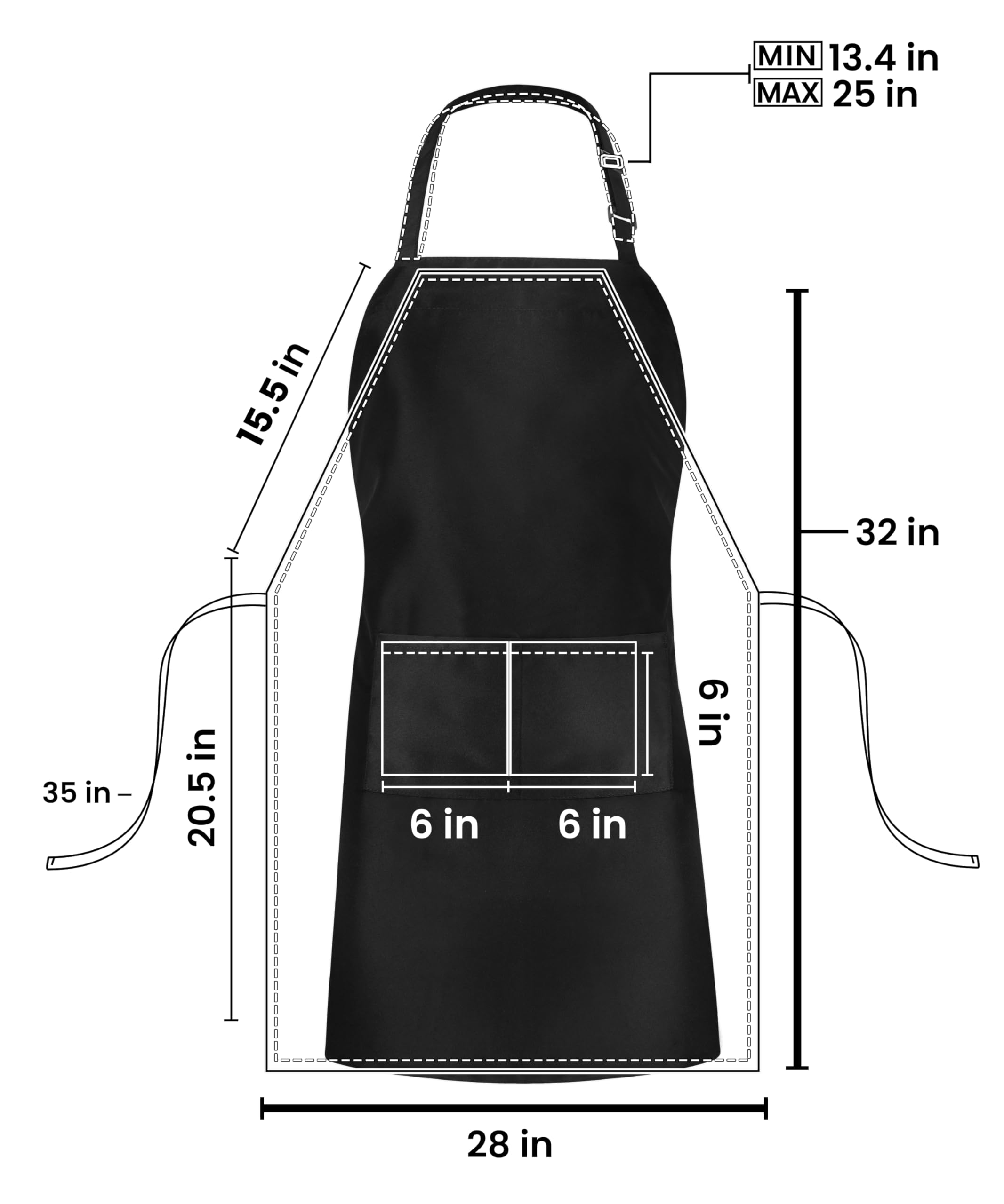 Utopia Kitchen adjustable neck strap demonstrates comfortable, customizable fit for any user.