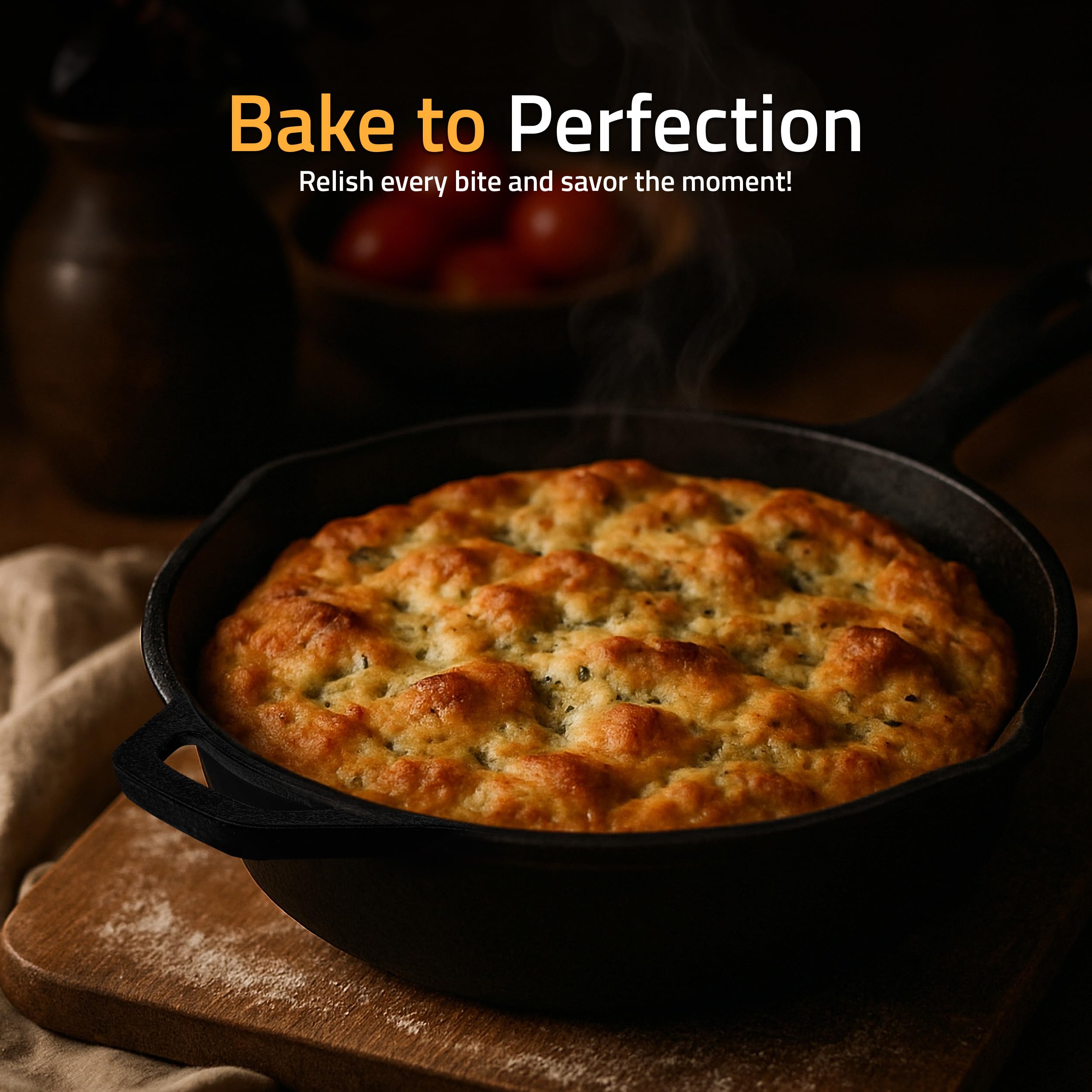 Utopia Kitchen pre-seasoned skillet easy to clean after cooking.