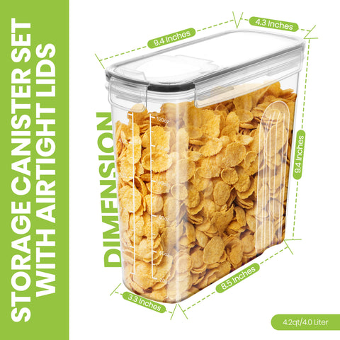 Utopia Kitchen cereal containers with pouring-spout for easy serving.