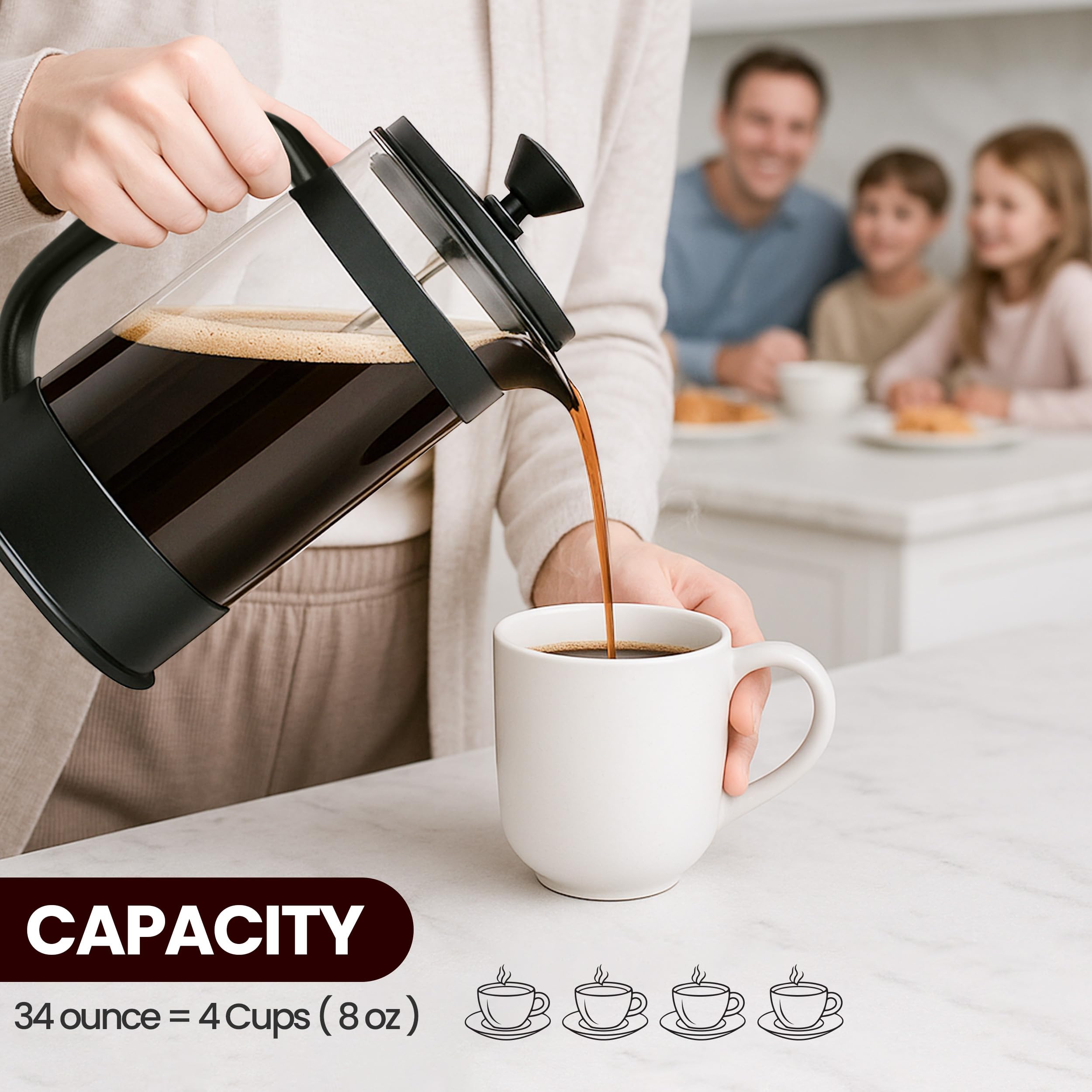 Utopia Kitchen dishwasher-safe beaker and filter for easy cleanup