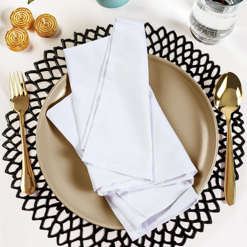 Utopia Kitchen napkins stacked to show generous 12-pack value.