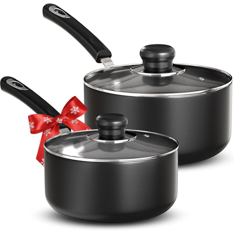 Utopia Kitchen nonstick saucepan 1qt with lid for easy release and quick sauces.