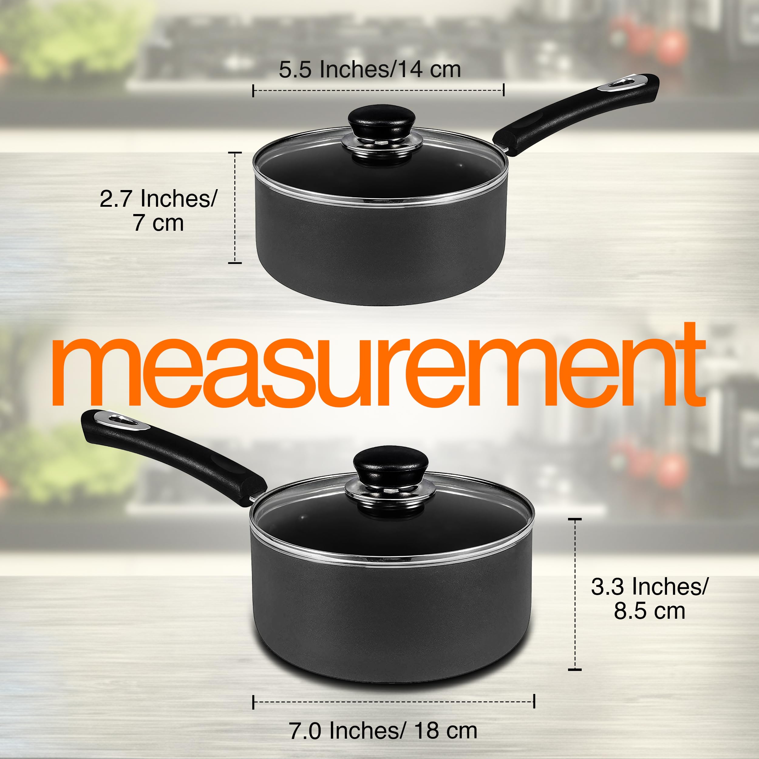 Utopia Kitchen nonstick saucepan 2qt with lid ideal for soups and reheating.