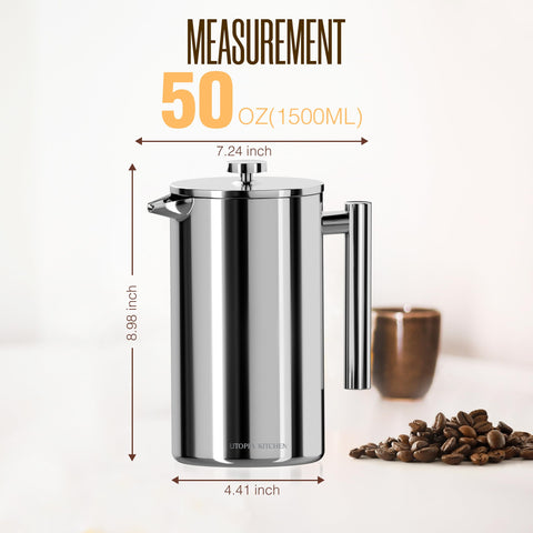 Elegant rust-free finish enhances modern kitchens and outdoor coffee corners.