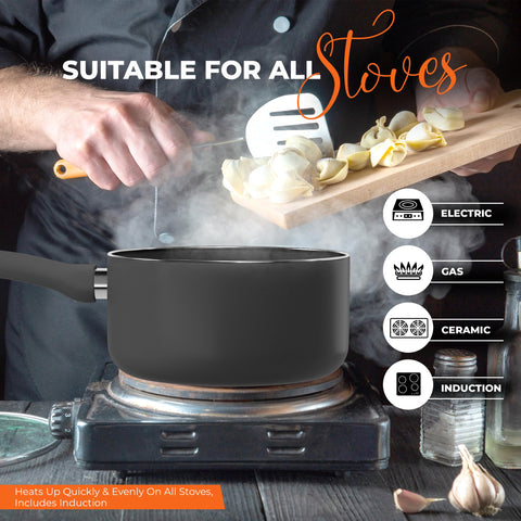 Utopia Kitchen grey-black finish highlights durable exterior and secure grip.