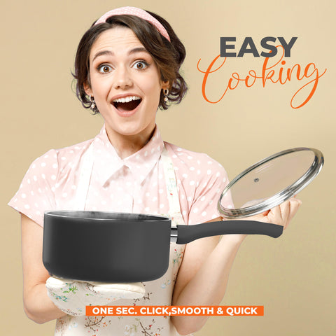 Utopia Kitchen induction-compatible base works on all cooktops.