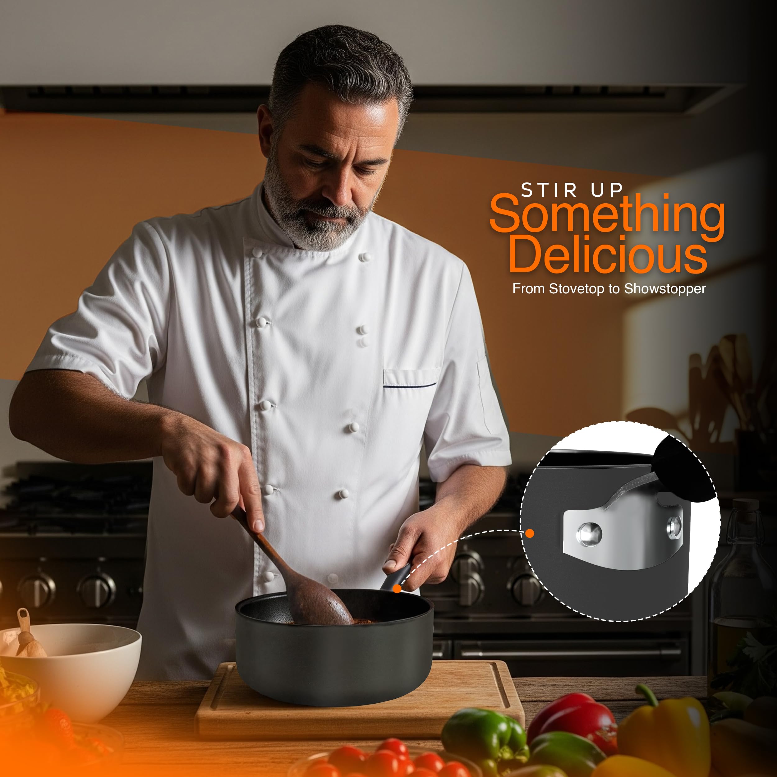 Utopia Kitchen saucepan set with lids supports versatile meals in small kitchens.