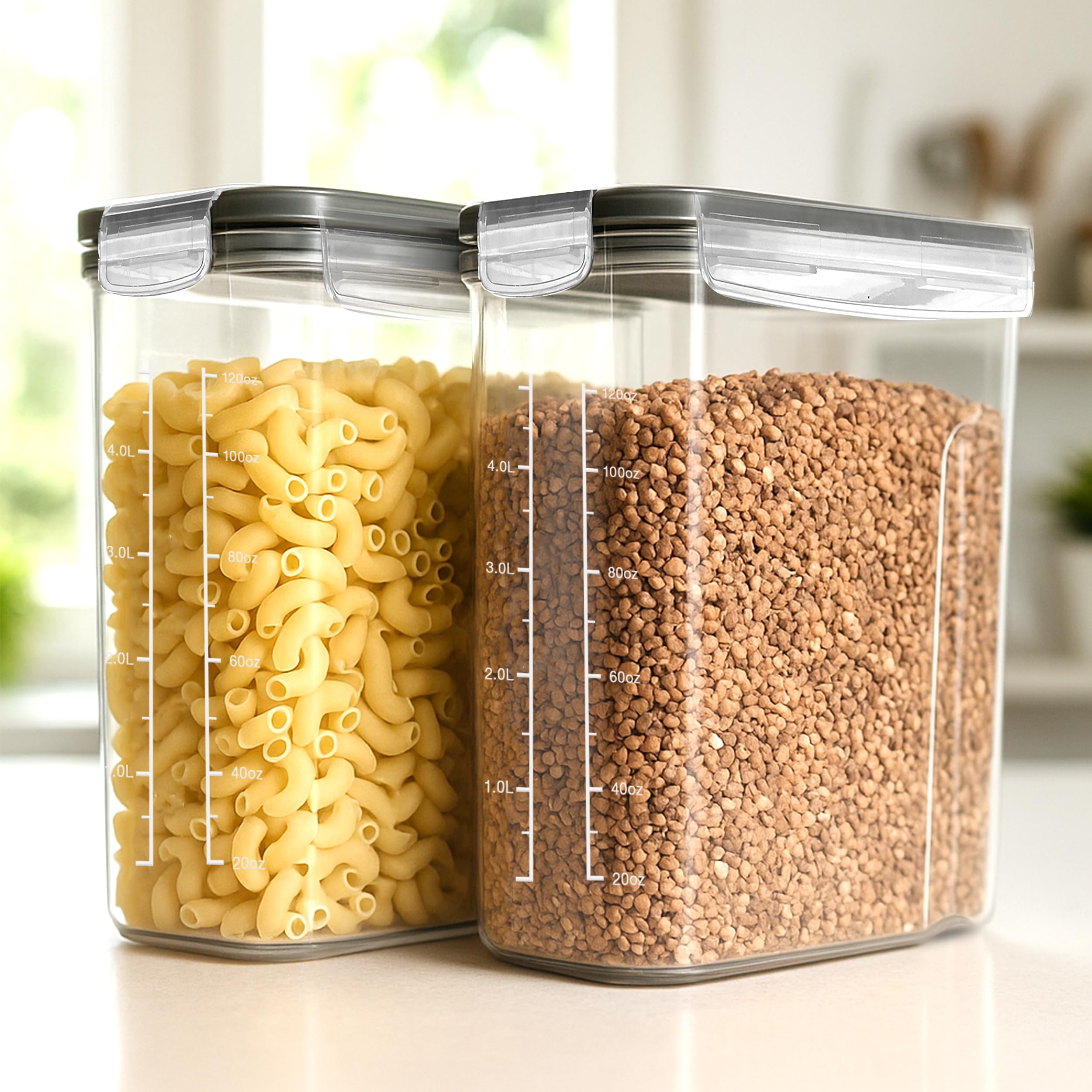 Utopia Kitchen six-pack cereal containers for organized pantry setup