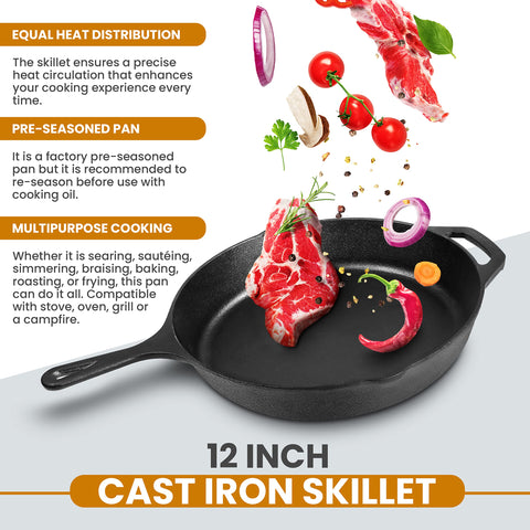 Utopia Kitchen Skillet with Lid Included convenient all-in-one pan for indoor and outdoor use