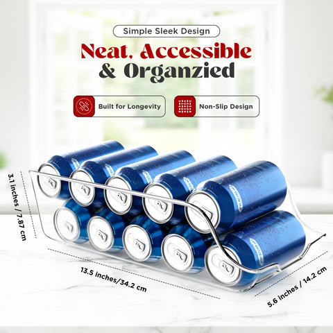 Utopia Kitchen clear organizer showcasing two-layer design for organized beverage storage.