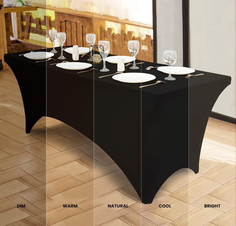 Utopia Kitchen spandex tablecloth 6ft black offers stain and scratch resistance