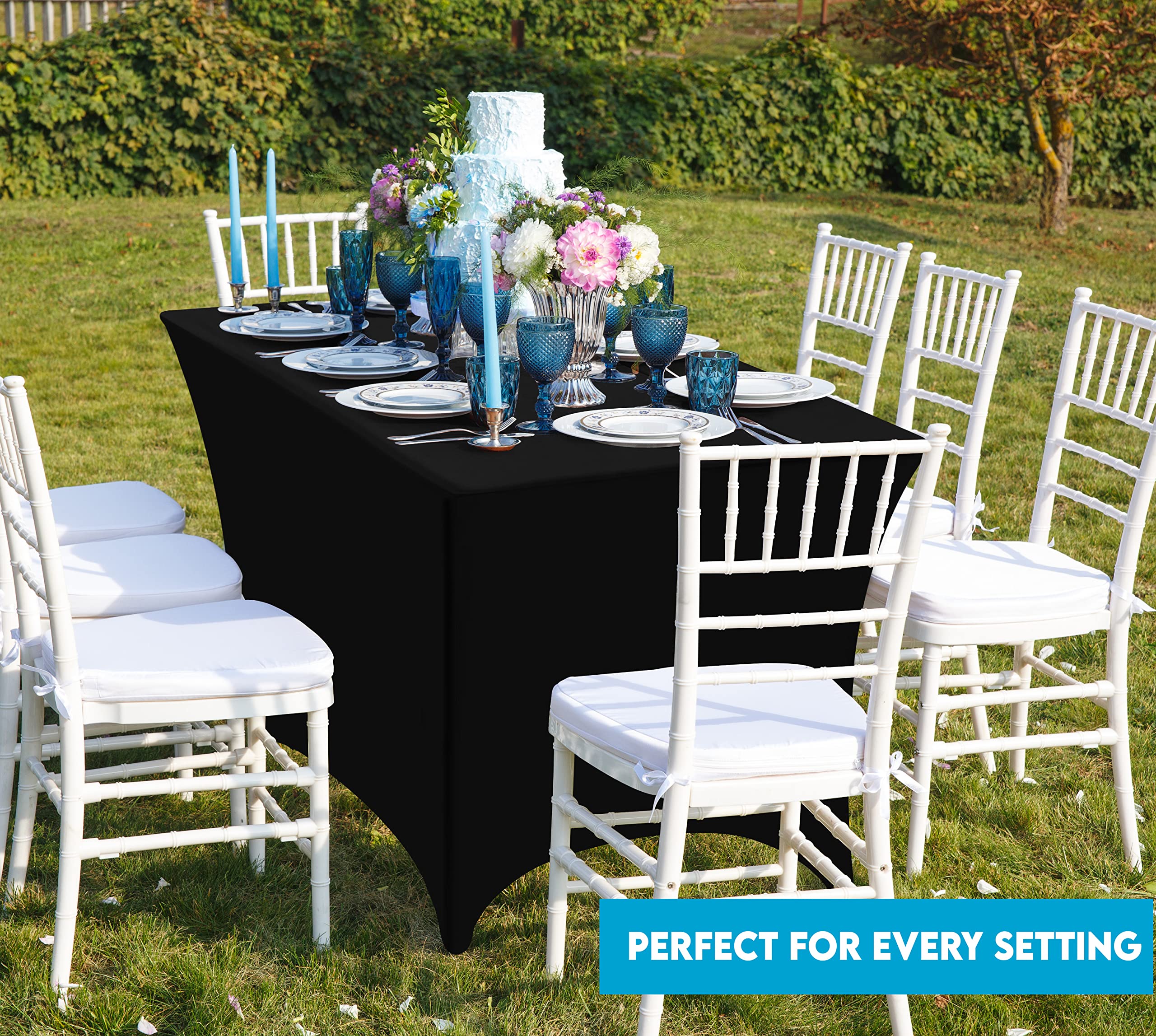 Utopia Kitchen spandex tablecloth at trade shows presents professional display