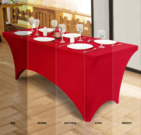 Utopia Kitchen Spandex tablecloth leg pockets detail keeps cover in place