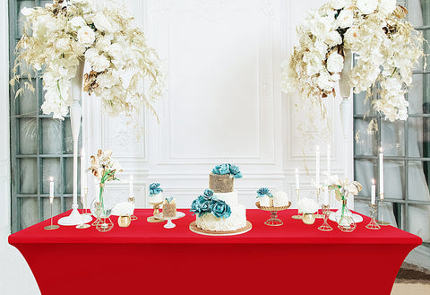 Utopia Kitchen Spandex tablecloth red tone enhances weddings and receptions