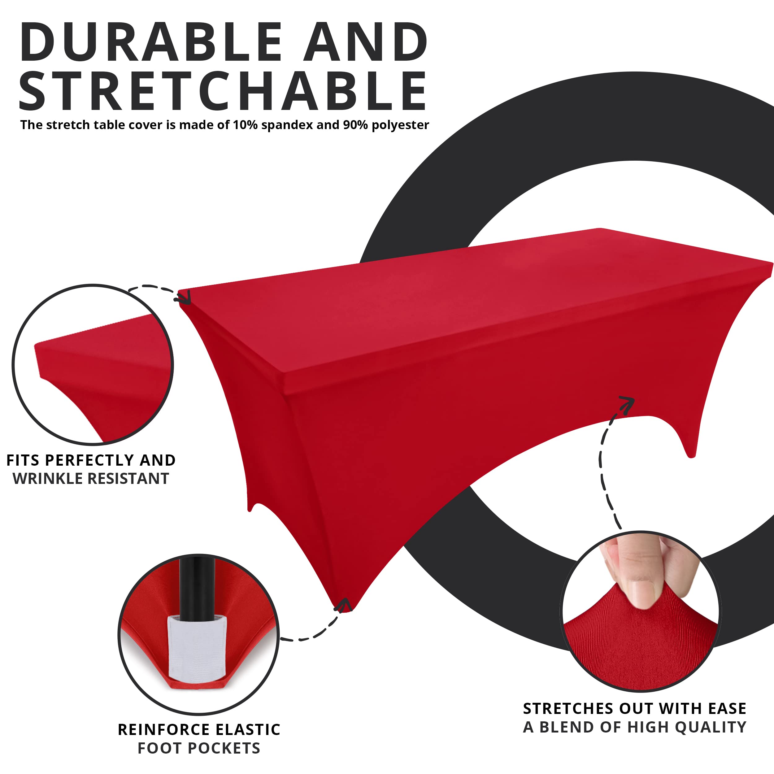 Utopia Kitchen Spandex tablecloth wrinkle resistance maintains a neat appearance