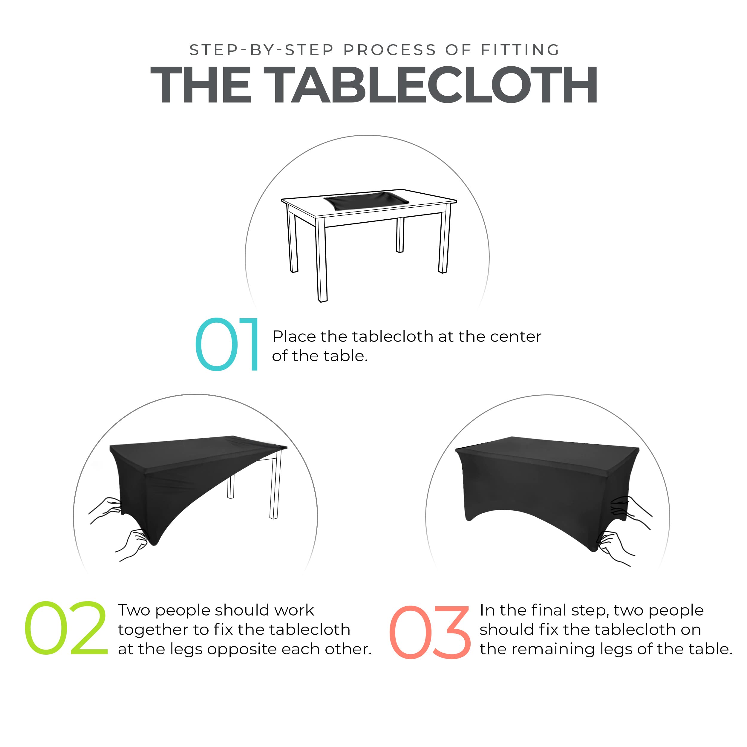 Utopia Kitchen Spandex Tablecloth wrinkle-resistant fabric maintains sharp lines