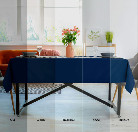 Utopia Kitchen machine-washable table cloth for easy cleanups after meals.