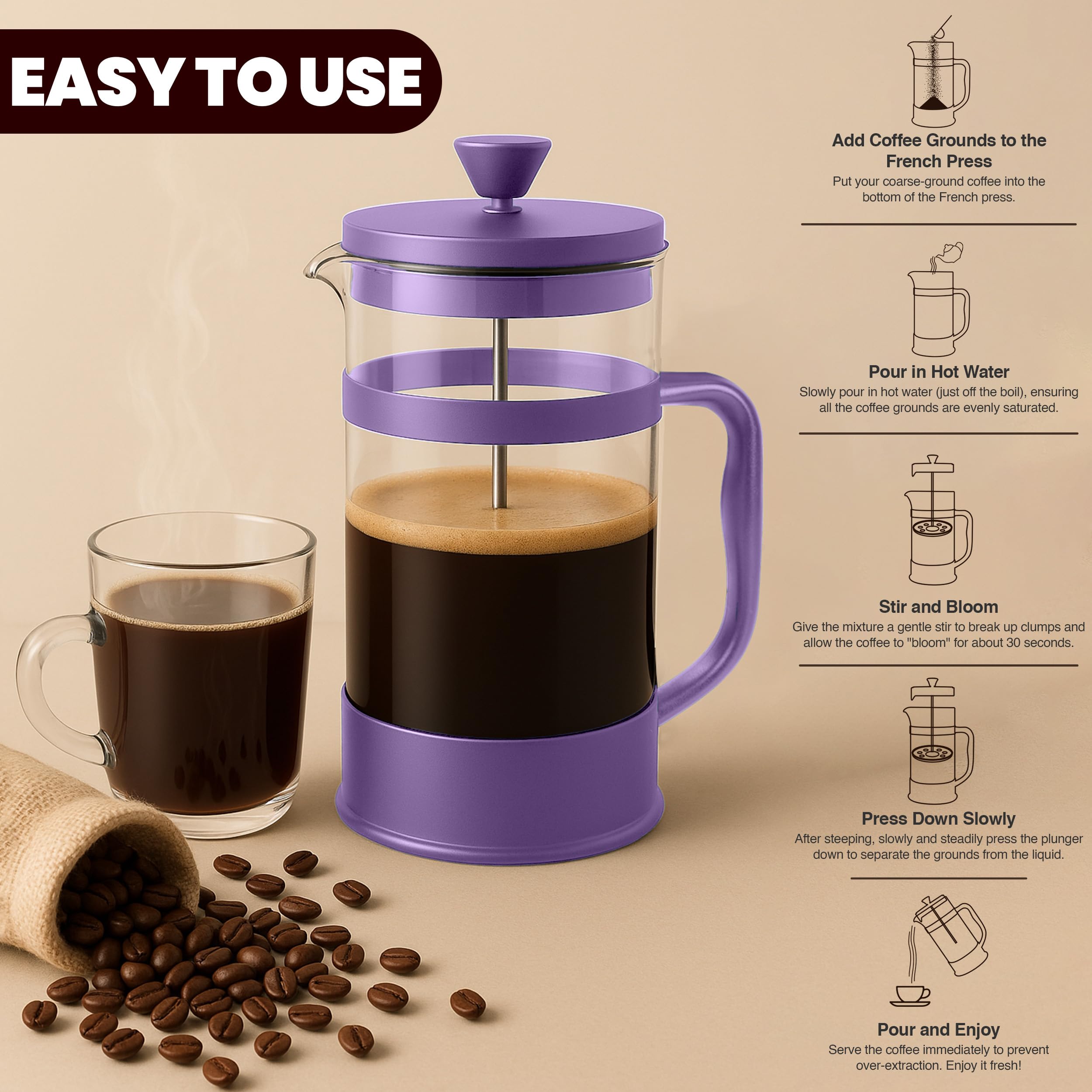 Utopia Kitchen travel press for coffee or tea on the go.