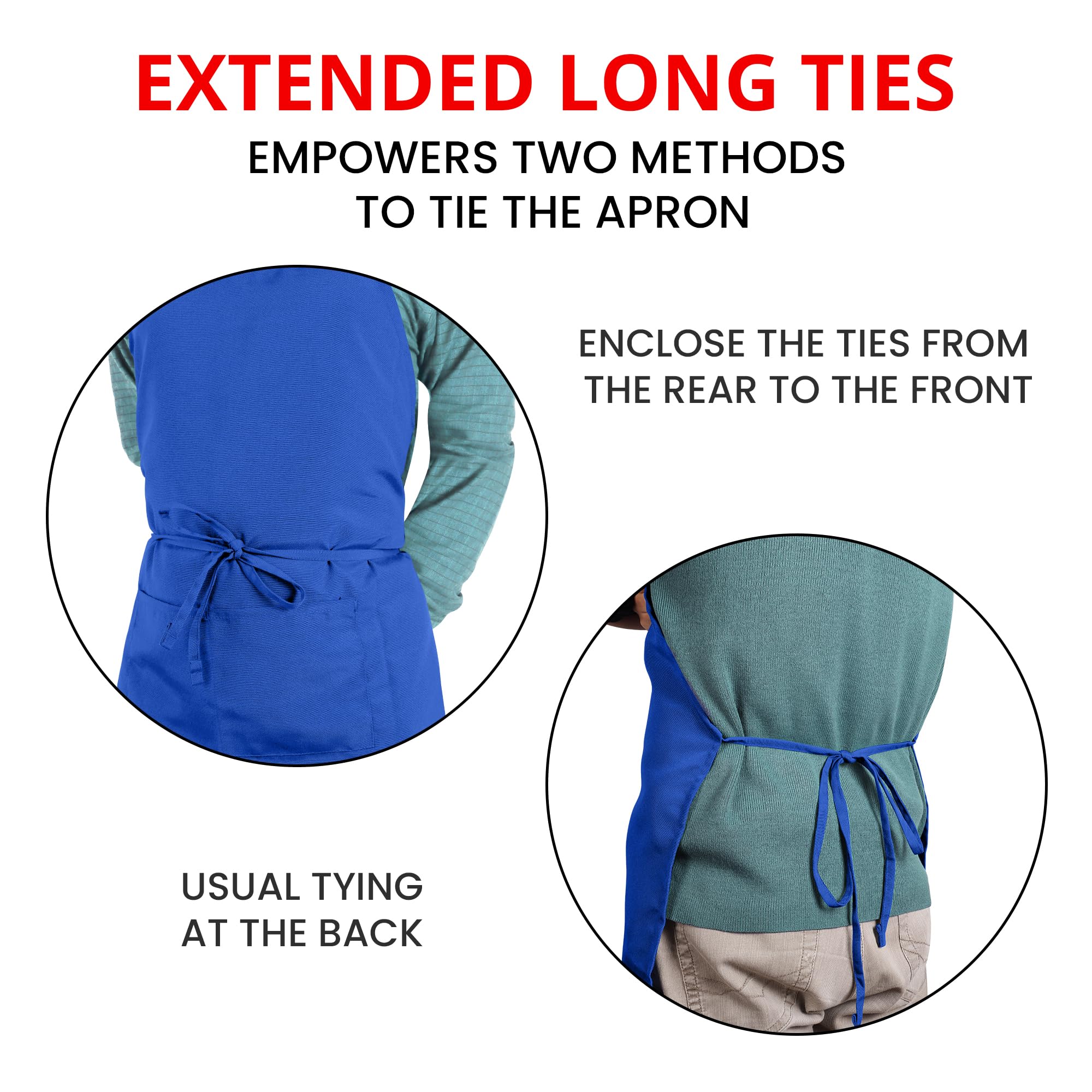 Utopia Kitchen wrinkle-free, durable material keeps aprons neat all day.