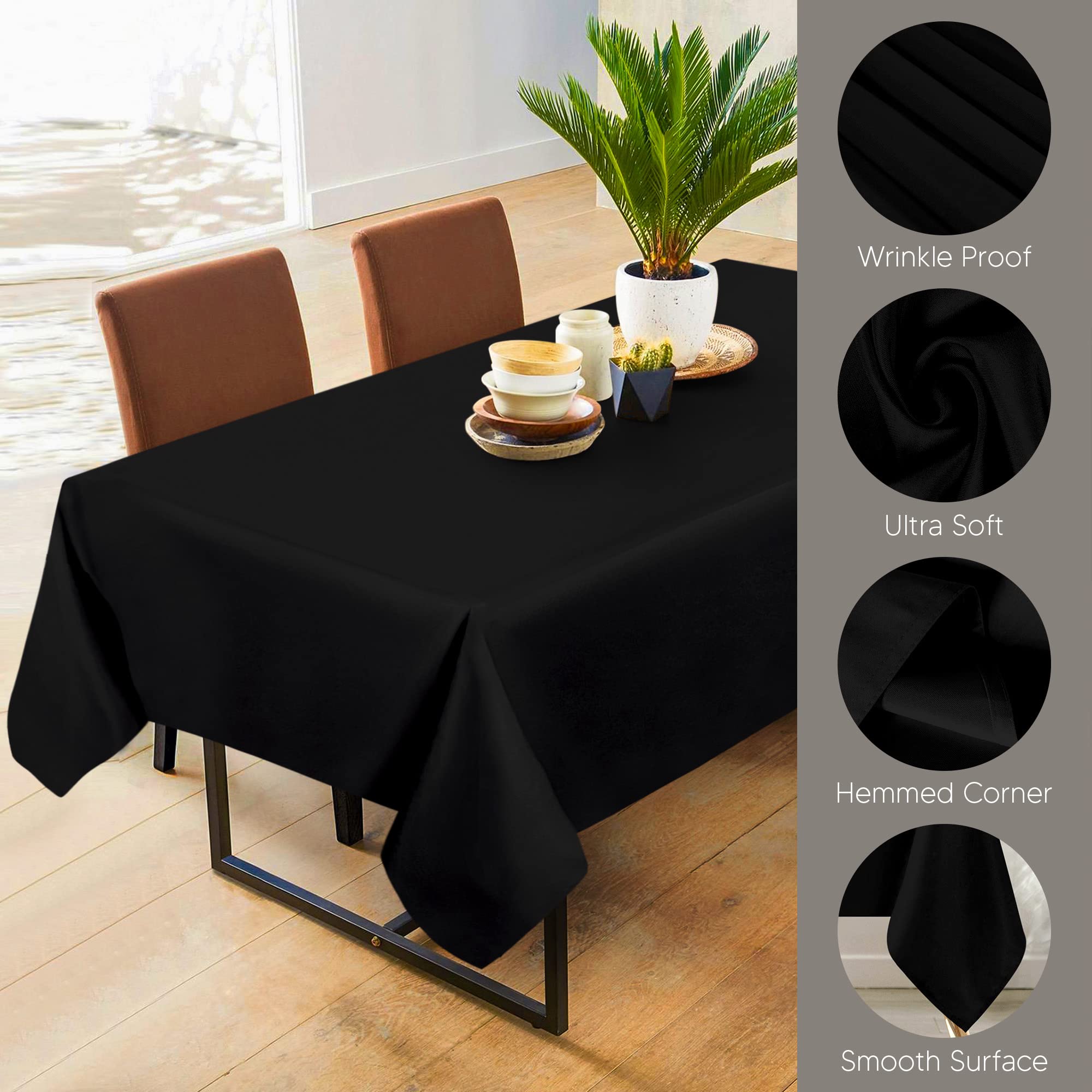 Utopia Kitchen wrinkle-free finish table cloth showing a smooth surface.