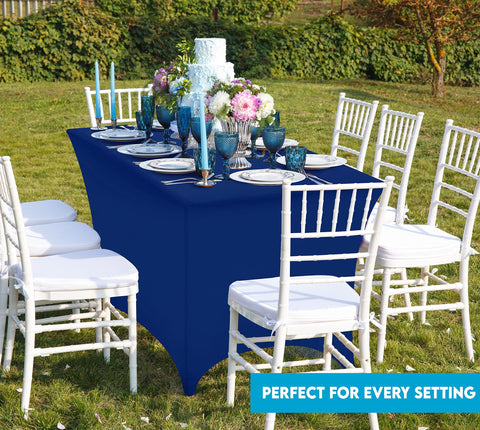 Utopia Kitchen wrinkle-resistant spandex cover provides a polished look.