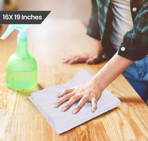 Utopia Towels 100% ring spun cotton bar mop highlights absorbency and softness.