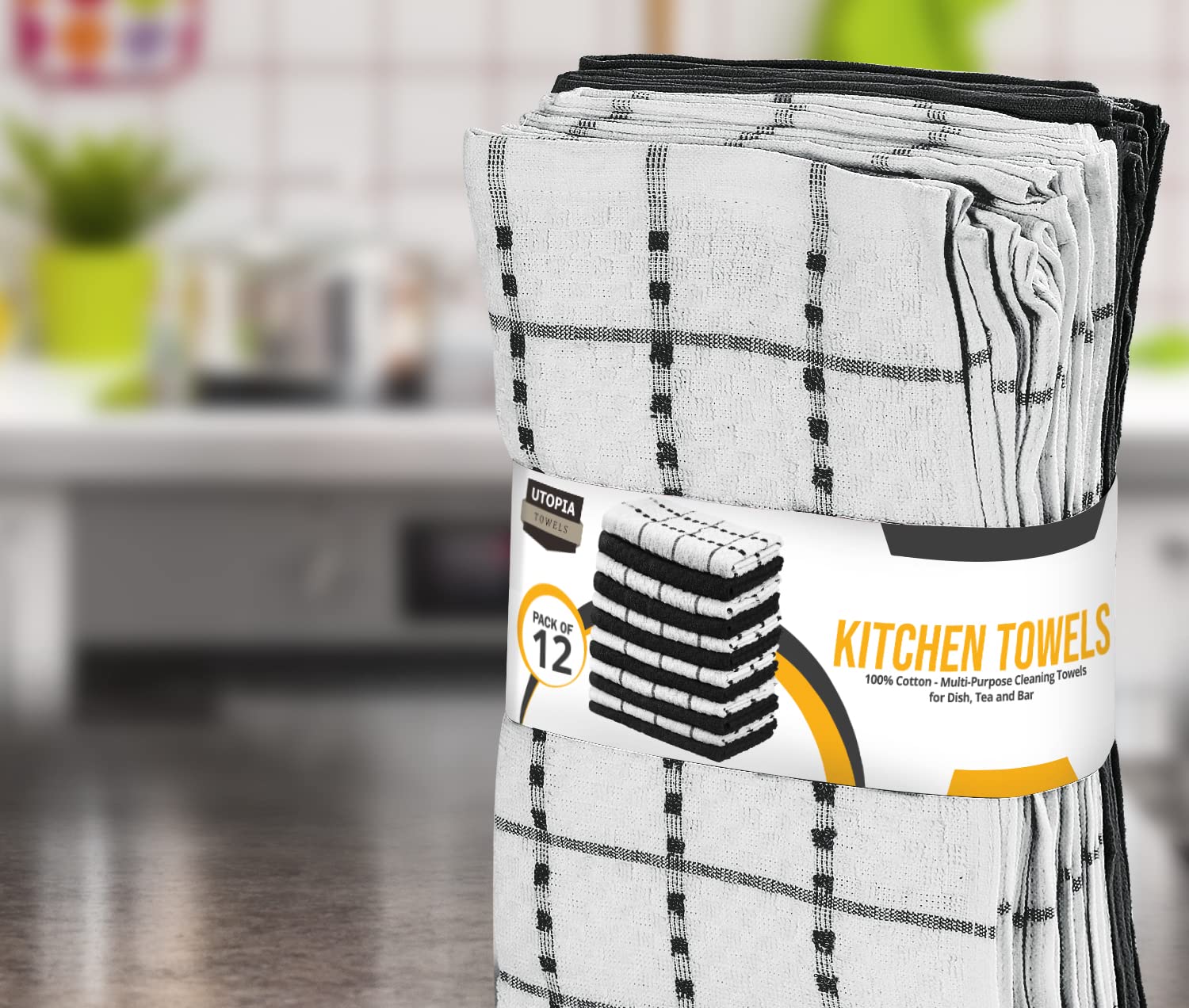 Utopia Towels soft and absorbent towels ideal for hands and cookware drying.