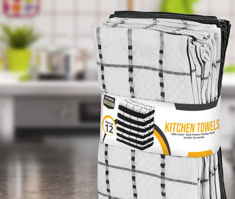 Utopia Towels soft and absorbent towels ideal for hands and cookware drying.