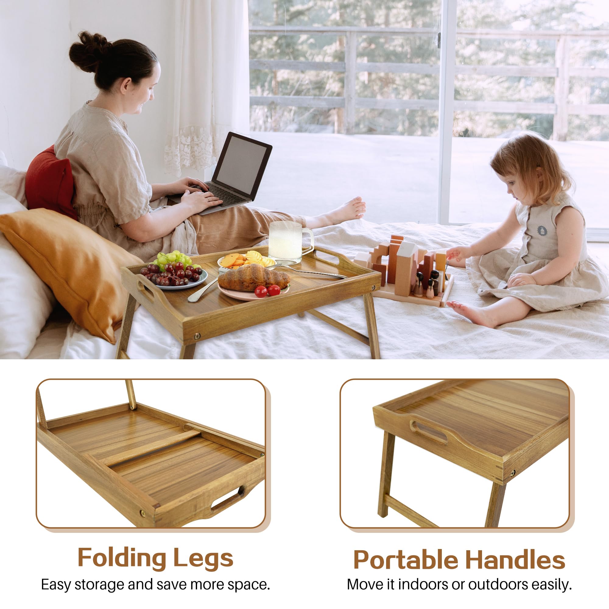 Tray high edge lip preventing spills during breakfast or activities