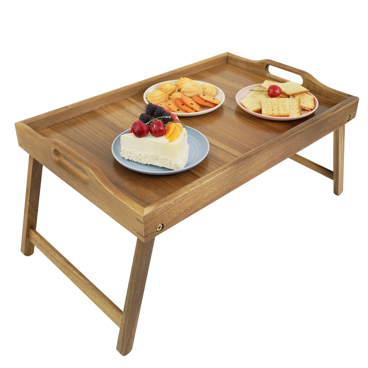 Utoplike Acacia bed tray with a large surface for meals or laptop use
