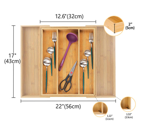 Utoplike cutlery tray dividers arranged for quick access to utensils