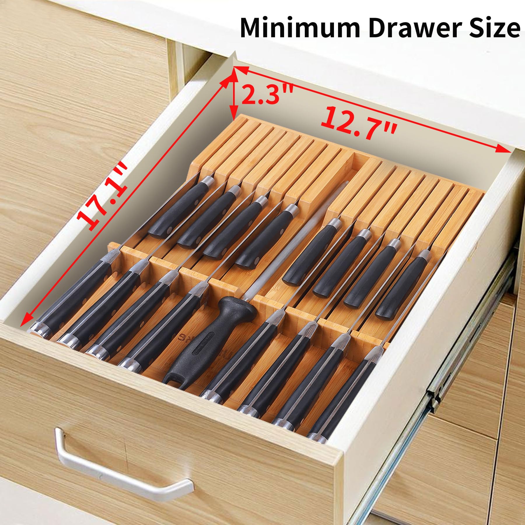 Utoplike knife organizer blends with modern kitchen aesthetics.
