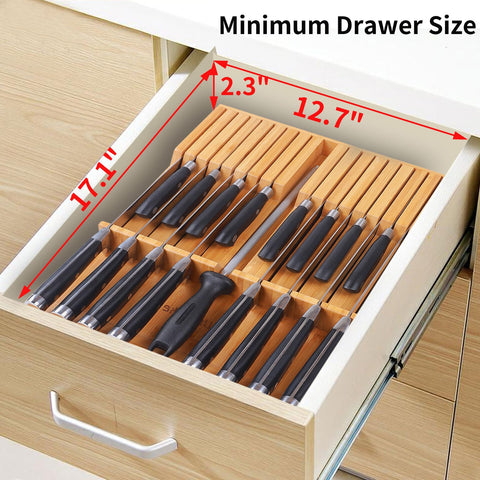 Utoplike knife organizer blends with modern kitchen aesthetics.