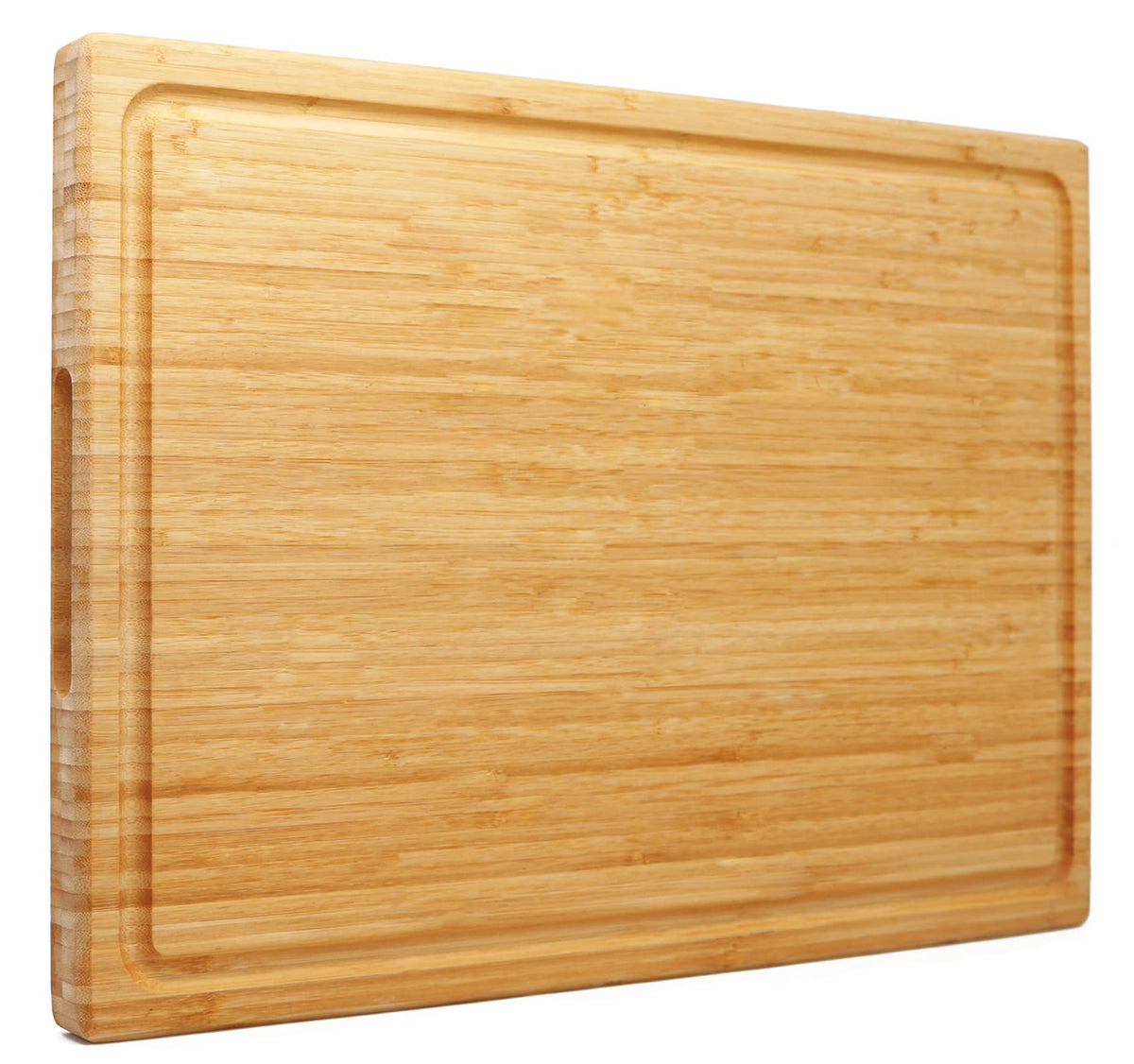 Utoplike XXXL bamboo cutting board top view with expansive surface for meal prep